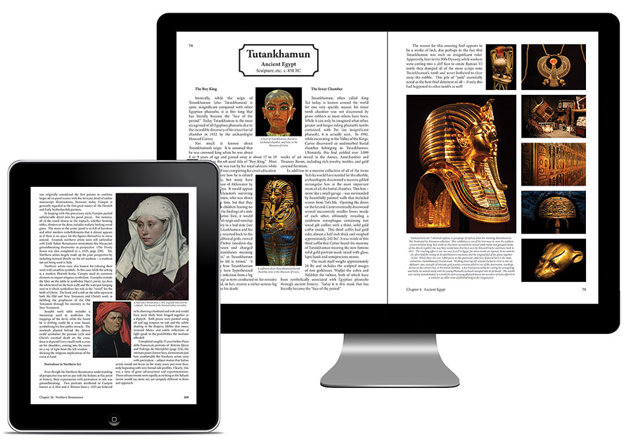 Digital art history textbook shown on a computer and tablet.