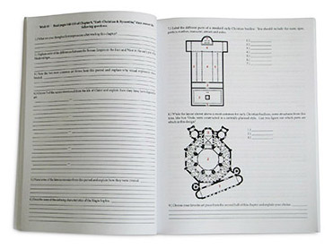 Inside view of the Teacher Guide with examples of extra diagrams.