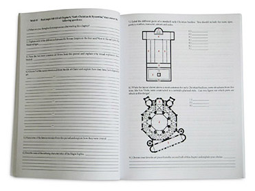 Image of The Master and His Apprentices Teacher Guide showing additional architectural layouts.